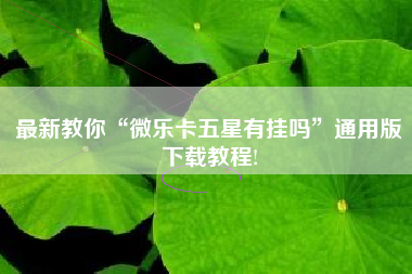 最新教你“微乐卡五星有挂吗”通用版下载教程!