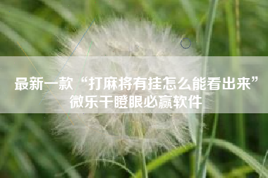 最新一款“打麻将有挂怎么能看出来”微乐干瞪眼必赢软件 最新一款“打麻将有挂怎么能看出来”微乐干瞪眼必赢软件