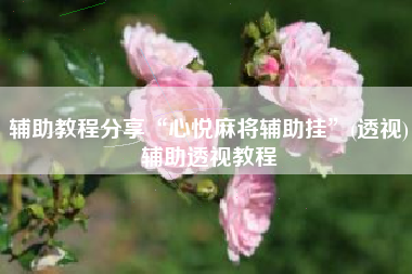 辅助教程分享“心悦麻将辅助挂”(透视)辅助透视教程