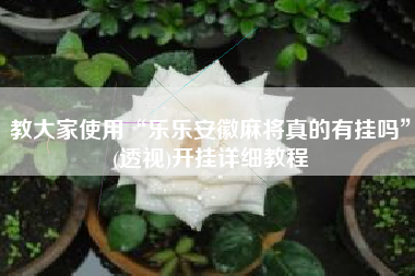 教大家使用“乐乐安徽麻将真的有挂吗”(透视)开挂详细教程 教大家使用“乐乐安徽麻将真的有挂吗”(透视)开挂详细教程