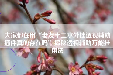 大家都在用“老友十三水外挂透视辅助插件真的存在吗”揭秘透视辅助万能挂用法