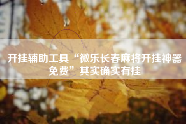 开挂辅助工具“微乐长春麻将开挂神器免费”其实确实有挂 开挂辅助工具“微乐长春麻将开挂神器免费”其实确实有挂