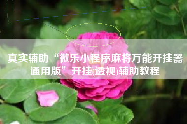 真实辅助“微乐小程序麻将万能开挂器通用版”开挂(透视)辅助教程