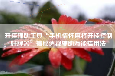 开挂辅助工具“手机情怀麻将开挂控制好牌器”揭秘透视辅助万能挂用法 开挂辅助工具“手机情怀麻将开挂控制好牌器”揭秘透视辅助万能挂用法