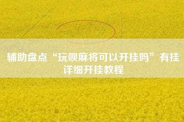 辅助盘点“玩呗麻将可以开挂吗”有挂详细开挂教程