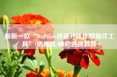 最新一款“WePoker透视开挂作弊插件工具”(透视挂)辅助透视教程