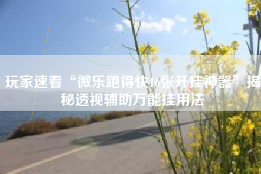 玩家速看“微乐跑得快16张开挂神器”揭秘透视辅助万能挂用法 玩家速看“微乐跑得快16张开挂神器”揭秘透视辅助万能挂用法