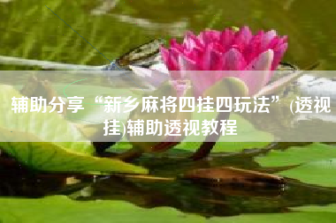 辅助分享“新乡麻将四挂四玩法”(透视挂)辅助透视教程