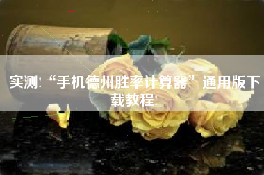 实测!“手机德州胜率计算器”通用版下载教程!