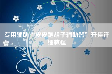 专用辅助“皮皮跑胡子辅助器”开挂详细教程