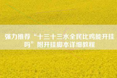 强力推荐“十三十三水全民比鸡能开挂吗”附开挂脚本详细教程 强力推荐“十三十三水全民比鸡能开挂吗”附开挂脚本详细教程