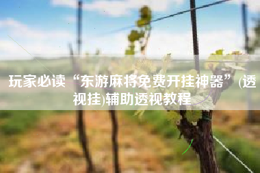 玩家必读“东游麻将免费开挂神器”(透视挂)辅助透视教程