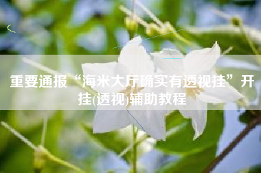 重要通报“海米大厅确实有透视挂”开挂(透视)辅助教程 重要通报“海米大厅确实有透视挂”开挂(透视)辅助教程