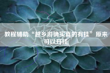 教程辅助“越乡游确实真的有挂”原来可以开挂