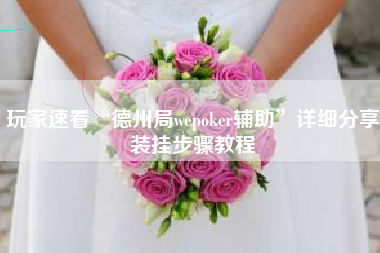 玩家速看“德州局wepoker辅助”详细分享装挂步骤教程