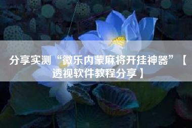 分享实测“微乐内蒙麻将开挂神器”【透视软件教程分享】