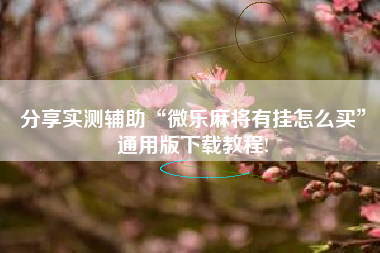 分享实测辅助“微乐麻将有挂怎么买”通用版下载教程!