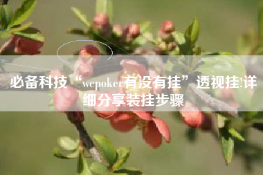 必备科技“wepoker有没有挂”透视挂!详细分享装挂步骤