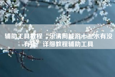 辅助工具教程“乐清同城游十三水有没有挂”详细教程辅助工具