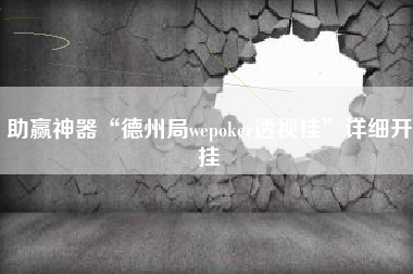助赢神器“德州局wepoker透视挂”详细开挂