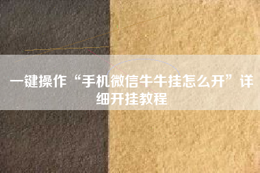 一键操作“手机微信牛牛挂怎么开”详细开挂教程
