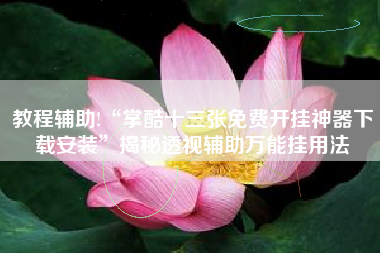 教程辅助!“掌酷十三张免费开挂神器下载安装”揭秘透视辅助万能挂用法