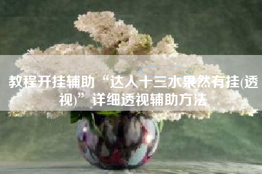 教程开挂辅助“达人十三水果然有挂(透视)”详细透视辅助方法 教程开挂辅助“达人十三水果然有挂(透视)”详细透视辅助方法