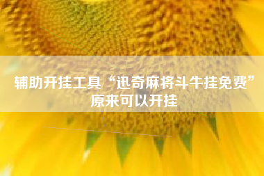辅助开挂工具“迅奇麻将斗牛挂免费”原来可以开挂 辅助开挂工具“迅奇麻将斗牛挂免费”原来可以开挂