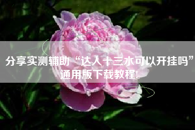 分享实测辅助“达人十三水可以开挂吗”通用版下载教程! 分享实测辅助“达人十三水可以开挂吗”通用版下载教程!