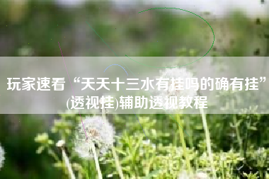 玩家速看“天天十三水有挂吗的确有挂”(透视挂)辅助透视教程 玩家速看“天天十三水有挂吗的确有挂”(透视挂)辅助透视教程