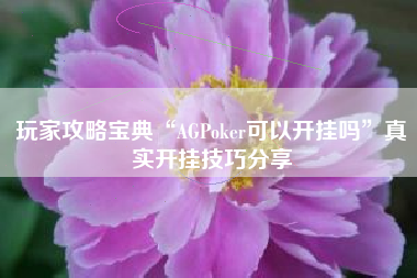 玩家攻略宝典“AGPoker可以开挂吗”真实开挂技巧分享 玩家攻略宝典“AGPoker可以开挂吗”真实开挂技巧分享