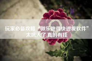 玩家必备攻略“微乐跑得快透视软件”太坑人了,真的有挂