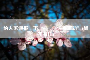 给大家通报一下“wepoker透视辅助”(确实有挂)