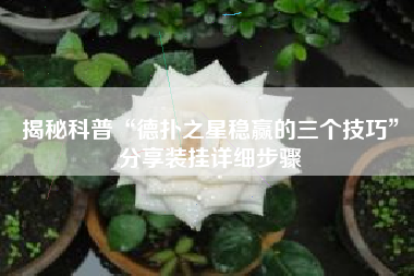 揭秘科普“德扑之星稳赢的三个技巧”分享装挂详细步骤