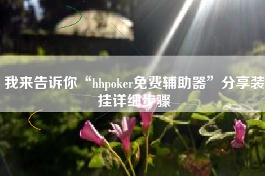 我来告诉你“hhpoker免费辅助器”分享装挂详细步骤 我来告诉你“hhpoker免费辅助器”分享装挂详细步骤
