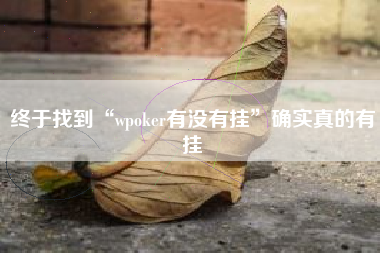 终于找到“wpoker有没有挂”确实真的有挂
