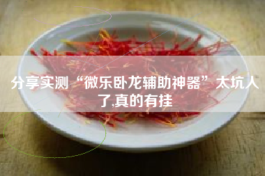 分享实测“微乐卧龙辅助神器”太坑人了,真的有挂