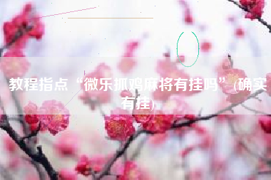 教程指点“微乐抓鸡麻将有挂吗”(确实有挂)