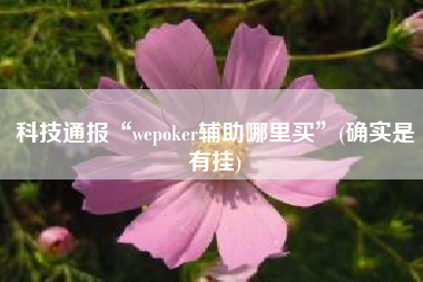 科技通报“wepoker辅助哪里买”(确实是有挂) 科技通报“wepoker辅助哪里买”(确实是有挂)