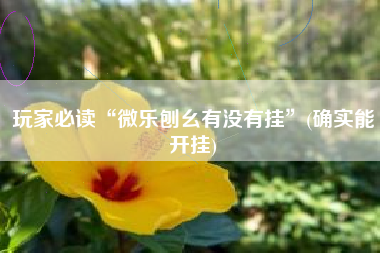 玩家必读“微乐刨幺有没有挂”(确实能开挂) 玩家必读“微乐刨幺有没有挂”(确实能开挂)