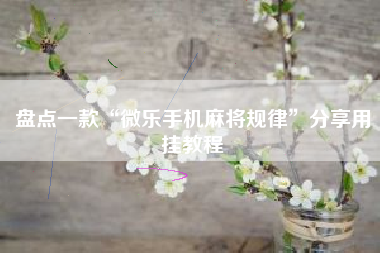 盘点一款“微乐手机麻将规律”分享用挂教程 盘点一款“微乐手机麻将规律”分享用挂教程