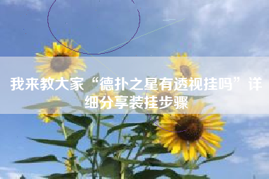 我来教大家“德扑之星有透视挂吗”详细分享装挂步骤