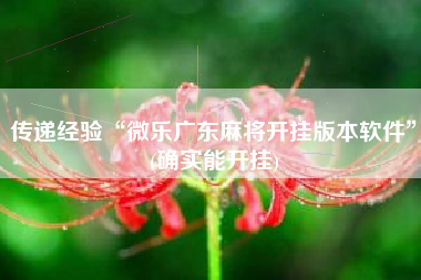 传递经验“微乐广东麻将开挂版本软件”(确实能开挂) 传递经验“微乐广东麻将开挂版本软件”(确实能开挂)