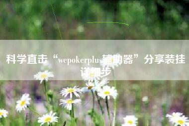 科学直击“wepokerplus辅助器”分享装挂详细步