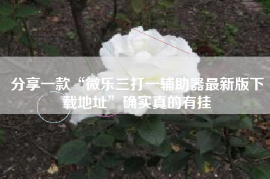 分享一款“微乐三打一辅助器最新版下载地址”确实真的有挂 分享一款“微乐三打一辅助器最新版下载地址”确实真的有挂