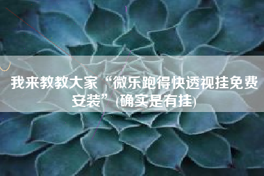 我来教教大家“微乐跑得快透视挂免费安装”(确实是有挂)