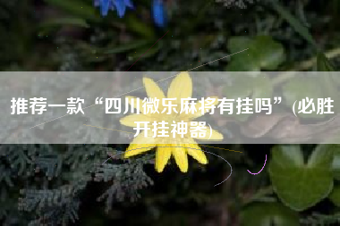 推荐一款“四川微乐麻将有挂吗”(必胜开挂神器)