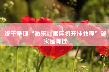 终于呈现“微乐甘肃麻将开挂教程”确实是有挂 终于呈现“微乐甘肃麻将开挂教程”确实是有挂