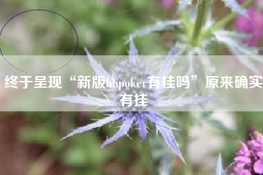 终于呈现“新版hhpoker有挂吗”原来确实有挂