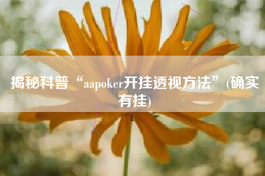 揭秘科普“aapoker开挂透视方法”(确实有挂)
